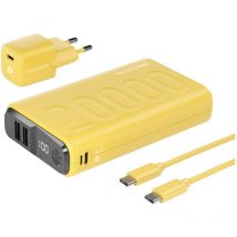 PB-20000 Power Pack Powerbank 20000 mAh Li-Ion usb, usb-c Gelb - Realpower