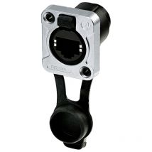 Av RJ45 Durchgangs-Einbaubuchse, IP65, schwarz verchromtes D-Gehäuse RRE8F-Z-001-1 Buchse, ger - Rean