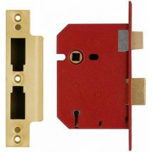 2201 5 Lever Mortice Sashlock Brass Finish 77.5mm 3in Box UNNJ2201PL30
