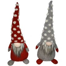 Mobili Rebecca - Rebecca Mobili 2 Elfos Gnomos Decorativos Paño rojo gris Decoración 48x20x14