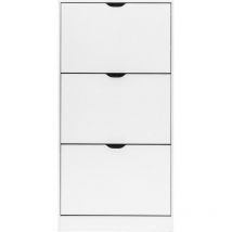 Mobili Rebecca - Rebecca Mobili Meuble à Chaussures Blanc mdf 3 Portes pour 12 Paires pour Entrées