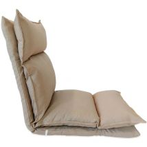 Mobili Rebecca - Rebecca Mobili Chaise de Sol Métal Beige Polyester Relaxante Inclinable 70x56x70