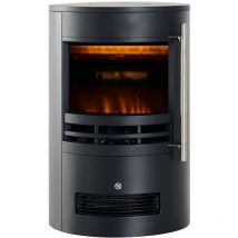 Mobili Rebecca - Rebecca Mobili Cheminée électrique led à effet de flamme 3D réglable 1000W 2000W Noir