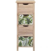 Mobili Rebecca - Rebecca Mobili Chiffonnier Commode 4 Tiroirs Bois Marron Vert Moderne 84x34x27