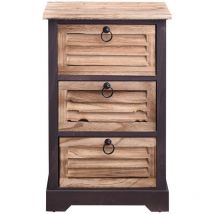 Rebecca Mobili Comodini Mobile Bagno 3 Cassetti Legno Urban Vintage 63x40x27