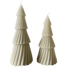 Rebecca Mobili Ensemble de 2 Bougies Décoratives Beige en Cire de Soja pour Centre de Table