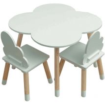 Mobili Rebecca - Rebecca Mobili Table et 2 Chaises pour Enfants en mdf Pin Vert pour Chambre d'Enfant Salle de Jeux