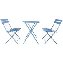 Mobili Rebecca - Rebecca Mobili Ensemble de Table et Chaises de Jardin Set pour Extérieur Acier Bleu Clair