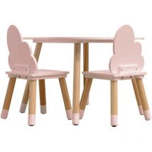 Mobili Rebecca - Rebecca Mobili Ensemble Table et 2 Chaises pour Enfants en mdf Pin Rose pour Chambre d'Enfant