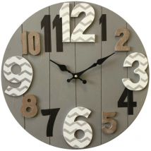 Rebecca Mobili Horloge Murale Horloges Mdf Bois Moderne Gris 40x40x4,5