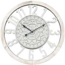Rebecca Mobili Horloge Murale Rétro en mdf Blanc pour Salon Cuisine