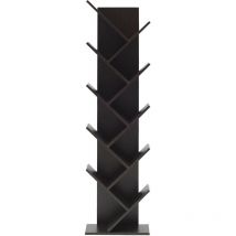 Mobili Rebecca - Rebecca Mobili Libreria Scaffale 10 Ripiani Marrone Wenge Legno 160x44,5x22