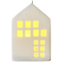 Rebecca Mobili Maison de Noël avec Lumières Décoration de Noël en Céramique Blanche Idée Cadeau