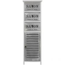Rebecca Mobili Mesa de Noche Cajonera Blanco Gris 3 Cajones 102x32x27