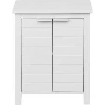 Mobili Rebecca - Rebecca Mobili Mobiletto da Bagno Salvaspazio in Legno Bianco a Terra 2 Ante 2 Ripiano Moderno