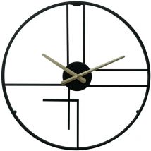 Mobili Rebecca - Rebecca Mobili Moderne Wanduhr Schwarz Gelb Metall Minimal Design für Haus Büro
