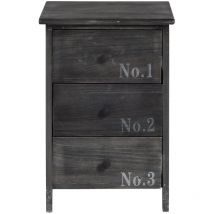 Rebecca Mobili Nachttisch Nachtschrank 3 Schubladen Holz Grau Vintage 54x35x27