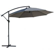 Mobili Rebecca - Rebecca Mobili Parapluie de Jardin Gris foncé 3x3 Parasol en acier Décentralisé pour Extérieur