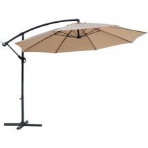 Mobili Rebecca - Rebecca Mobili Parapluie de jardin Parasol beige 3x3 mât décentralisér pour piscine