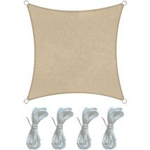 Rebecca Mobili Voile D'Ombrage Tente Carré Beige Polyéthylène Outdoor 5x5