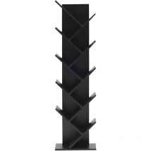 Mobili Rebecca - Rebecca Mobili Scaffale Libreria 10 Mensole Legno Nero Stile Moderno 160x44,5x22