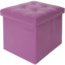 Rebecca Mobili Hocker Puff Aufbewahrungsbox Sitzwürfel Violett Modern 31x30x30