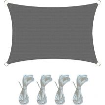 Mobili Rebecca - Rebecca Mobili Voile Rectangulaire en Polyéthylène Gris avec Cordes 3x4