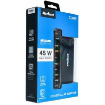 Cofi 1453 - Rebel Reiseladegerät Universal 45W Ladegerät ac Adapter 8 Stecker Netzkabel Netzteil kompatibel mit Laptop Notebook hp Dell Acer Asus 45W