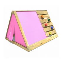 Rebo Mini Wooden Climbing Pyramid Adventure Playset and Den - Pink
