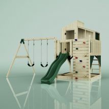 Polarplay - Kids Climbing Tower & Playhouse - Swing Geir Green