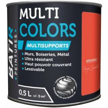 Peinture Batir Multi-Supports Satin Soyeux 0,5 l rouge coquelicot