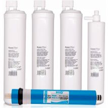 Ionfilter - Kit 4 filtros recambio osmosis inversa green filter tipo cs con post filtro cs y membrana