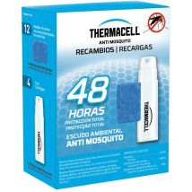 Thermacell - Recambio Anti Mosquito, Pack de 48 horas de protección Incluye 12 pastillas con repelente, 4 cartuchos de gas Compatible con todos los