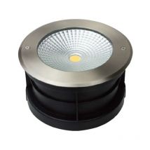 Foco empotrable led para exterior 220V 25W (iluminación 200W) - resistente al agua IP67 diámetro 195mm Blanco cálido 3000K 2000l