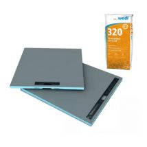 Wedi - Receveur à carreler 120 x 100 cm Fundo Riolito Neo, écoulement linéaire + colle 328