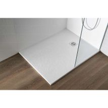 Receveur Ardoise Avec Grille Résine Domao - Dimensions : 100x80 - Couleur : Blanc