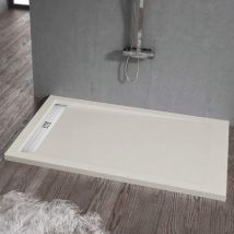 Stano. - Receveur de douche 70 x 140 cm extra plat elite en résine surface ardoisée sable