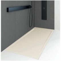 Receveur de douche 70 x 140 cm extra plat QUORE en résine surface ardoisée sable