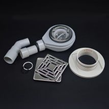 Receveur de douche 120x120x4cm prêt à carreler + siphon + Grille inox