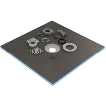 Valstorm - Receveur de douche 120x80x4cm prêt à carreler avec siphon + Grille en inox