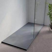 Cuisibane - Receveur de douche 170x70 cm extra plat - saphir- Gris ciment