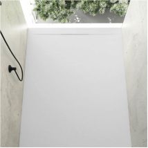Receveur de douche 80 x 140 cm extra plat cover en résine surface ardoisée blanc