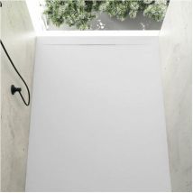Receveur de douche 90 x 110 cm extra plat cover en résine surface ardoisée blanc
