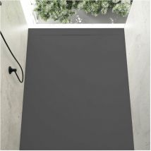 Stano. - Receveur de douche 80 x 160 cm extra plat cover en résine surface ardoisée anthracite