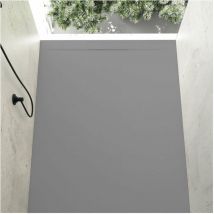 Receveur de douche 90 x 100 cm extra plat cover en résine surface ardoisée béton