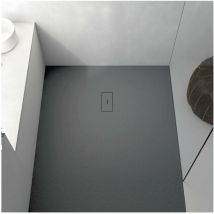 Receveur de douche 90 x 190 cm extra plat fusion en résine surface ardoisée anthracite