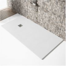 Receveur de douche 100x180cm extra plat madison en résine surface ardoisée blanc
