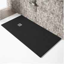 Receveur de douche 90x180cm extra plat madison en résine surface ardoisée noir