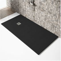 Receveur de douche 100x200cm extra plat madison en résine surface ardoisée noir