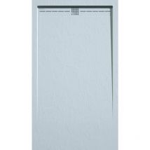 Stano. - Receveur de douche 80x120 cm extra plat arco en résine surface ardoisée gris cendre Grille gris cendre
